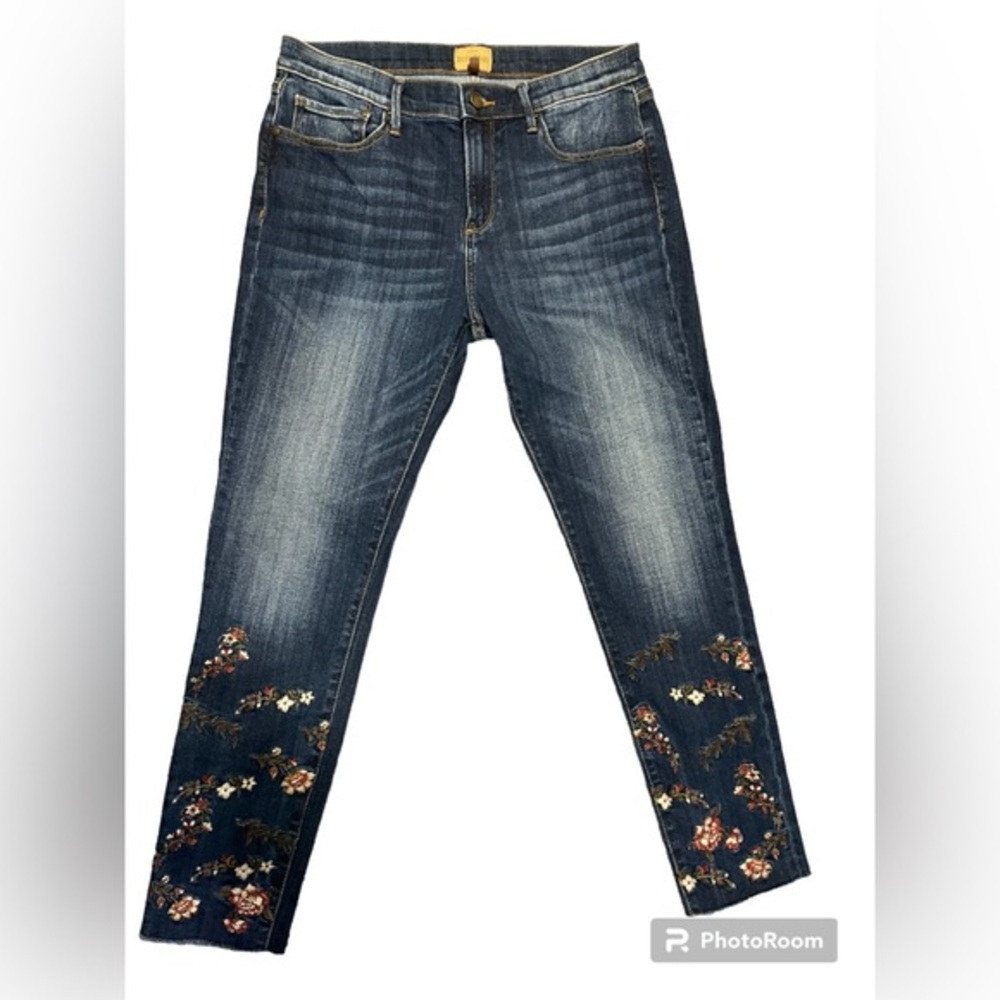 DRIFTWOOD Jackie Floral Embroidered Skinny Jeans size W30 L28 Ankle